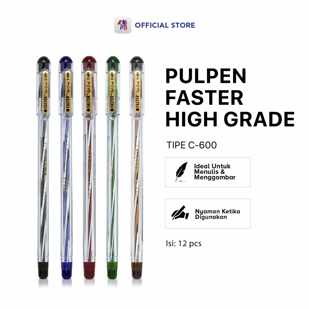 

Pulpen / Bolpoin / Ball Pen Faster C-600 Solid INK Clean Line Silky Smoth / PB EDUKASI ANAK - PBNB