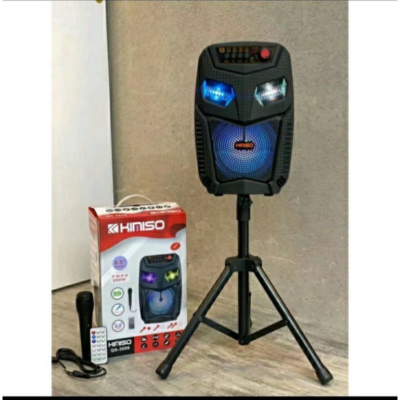 SHILIN - Speaker Bluetooth Karaoke Portable KIMISO QS 3608+ Free Mic