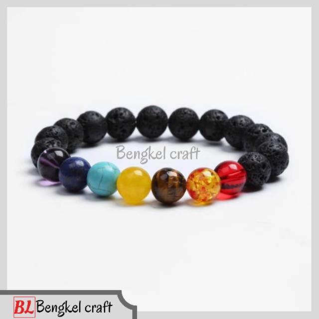 Gelang Yoga batu alam 7 chakra Crystal Healing Properties