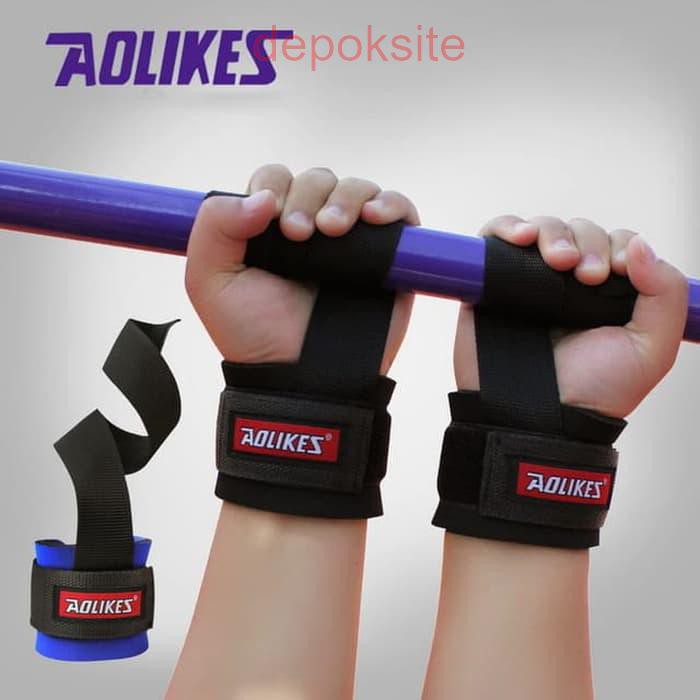 1 Pasang AOLIKES 7638 Pelindung Lengan Tangan Wrist Band Strap Hand Wrap Sarung Tangan Fitness Gym