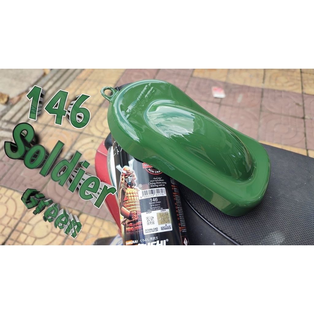 New Colours Samurai Paint Kurobushi Cat Semprot Pilox Pilok - 146 SOLDIER GREEN / Hijau Tentara (400ml)