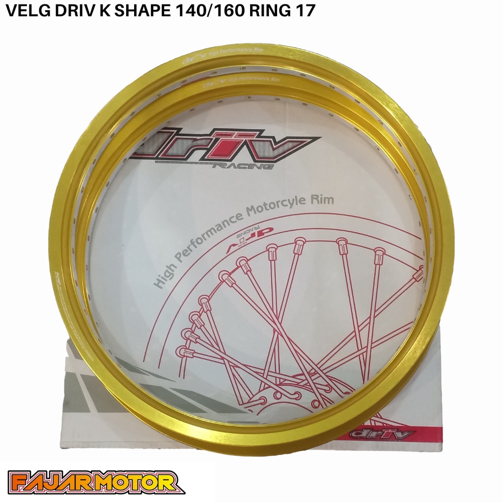 OBRAL VELG DRIV K SHAPE 140 160 RING 17 GOLD ISI 2BIJI HOLE 36