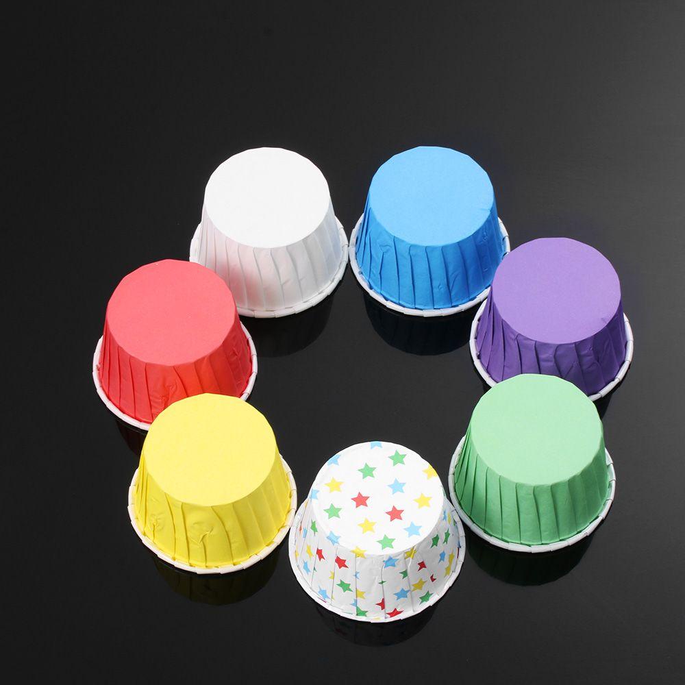 Solighter 50 Pcs Pembungkus Cupcake Grease-proof Pan Case Kertas Perlengkapan Pesta Pembungkus Kue