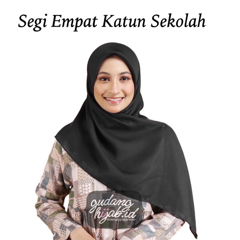 Hijab Segi Empat Sekolah | Hijab Anak Sekolah | Segiempat Anak Sekolah | Hijab Segiempat Katun Paris