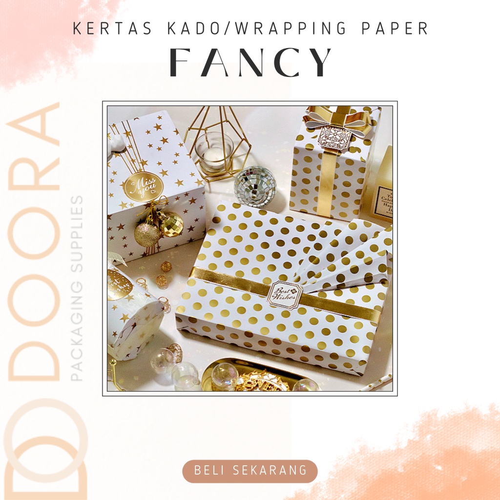 [Doora[ Kertas Kado Wrapping Paper Gold