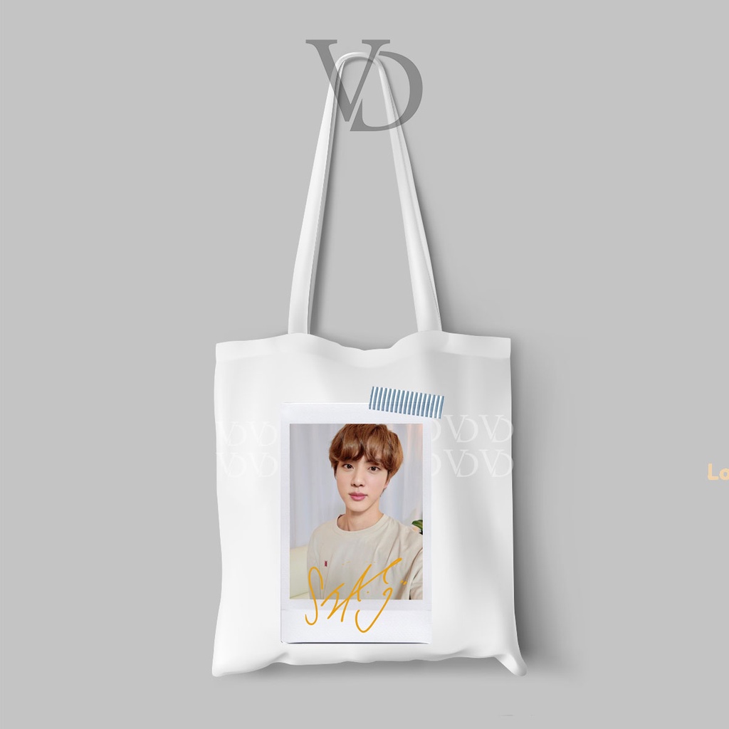 TOTE BAG LINE BAHAN KANVAS MOTIF kPOP