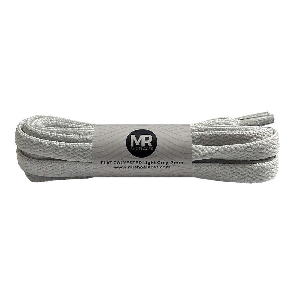 Original MR Shoelaces FP31 Abu Muda (Light Gray) Tali Sepatu Polyester Pipih Flat 7mm 80cm 90cm 100cm 120cm 130cm 150cm 180cm 200cm untuk Sneakers - Premium Shoelace Premium Shoelaces