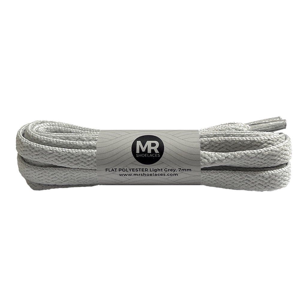 MR Shoelaces FP31 Abu Muda (Light Gray) Tali Sepatu Polyester Pipih Flat 7mm 80cm 90cm 100cm 120cm 130cm 150cm 180cm 200cm untuk Sneakers - Premium Shoelace