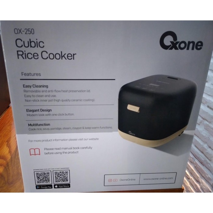 CUBIC Rice Cooker Oxone OX-250 Penanak Nasi Elegan 0.8Lt [ORIGINAL]