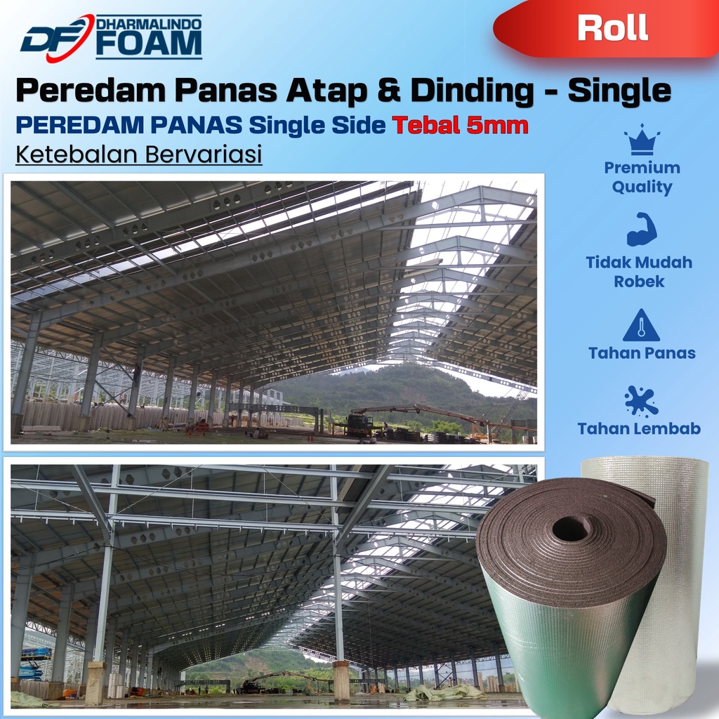 Jual Peredam Panas Atap Rumah Tebal 5mm Ukuran Roll 1m X 25m Aluminium ...