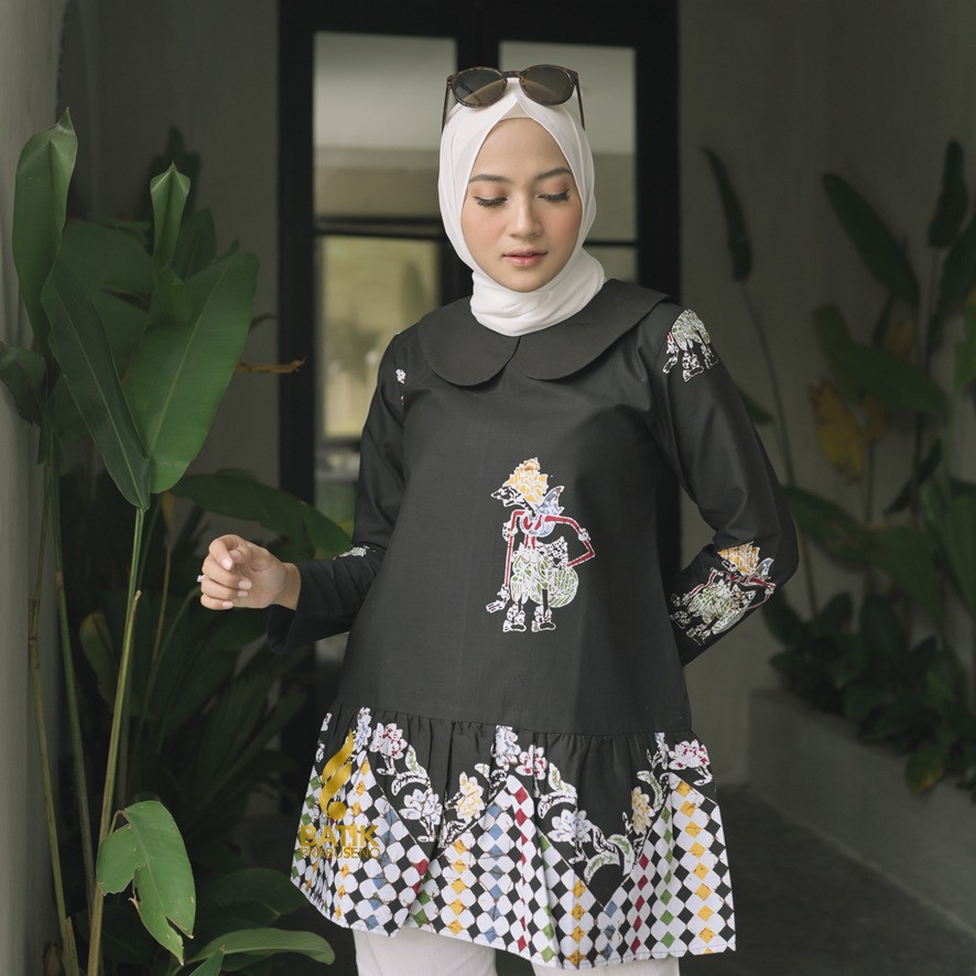 ATASAN WANITA BLOUSE SRIKANDI BATIK CAP WANITA ATASAN LENGAN PANJANG PREMIUM MODERN BATIK PRABUSENO 
