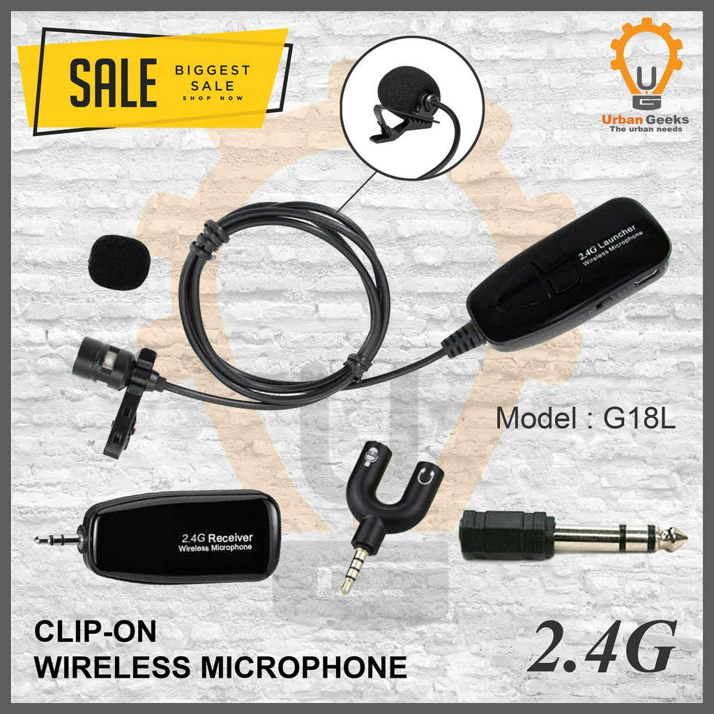 Microphone Mic Clip On Wireless 2.4G PRANK VLOG untuk Smartphone HP