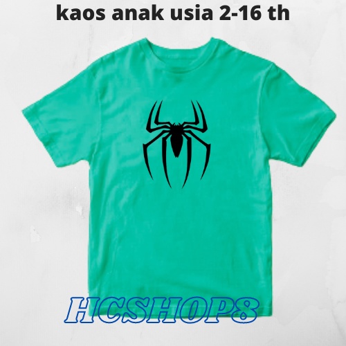 Kaos Anak Ideal Spiderman Usia 2-16th Unisex Cowok Cewek Kaos Oblong Anak Pakaian Anak Laki Laki Perempuan