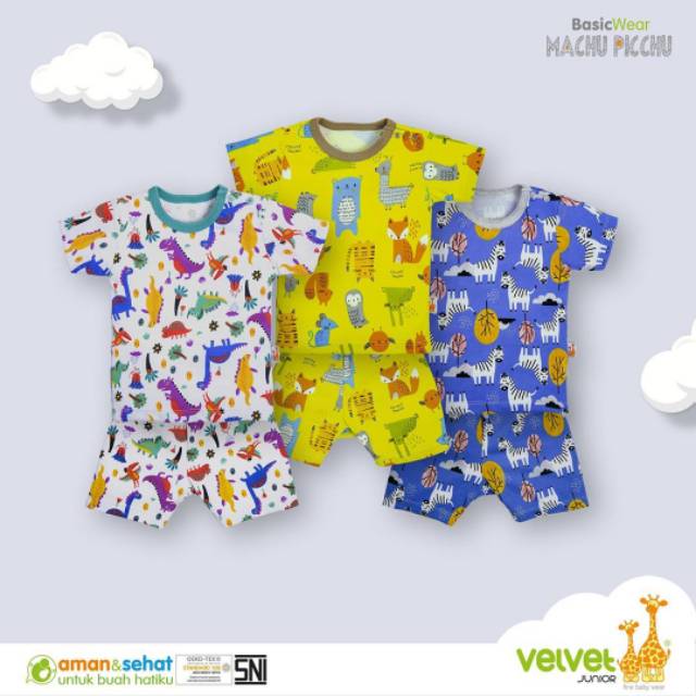 3 SETELAN BAJU  ANAK  VELVET  JUNIOR  MOTIF TERBARU LUCU MURAH 