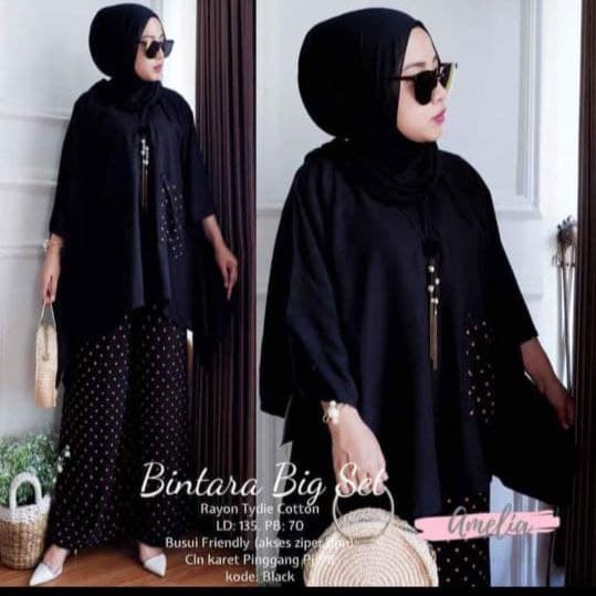 Lafa Set - One Set Wanita Rayon Premium Setelan Wanita Jumbo Waka waka Baju Wanita Batik Kekininan LD 120 cm