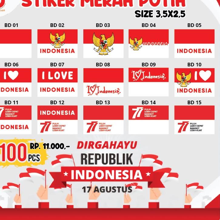 

Borong!! Sticker Pipi Merah Putih ISI 100PCS | Tempelan Pipi Bendera TERMURAH