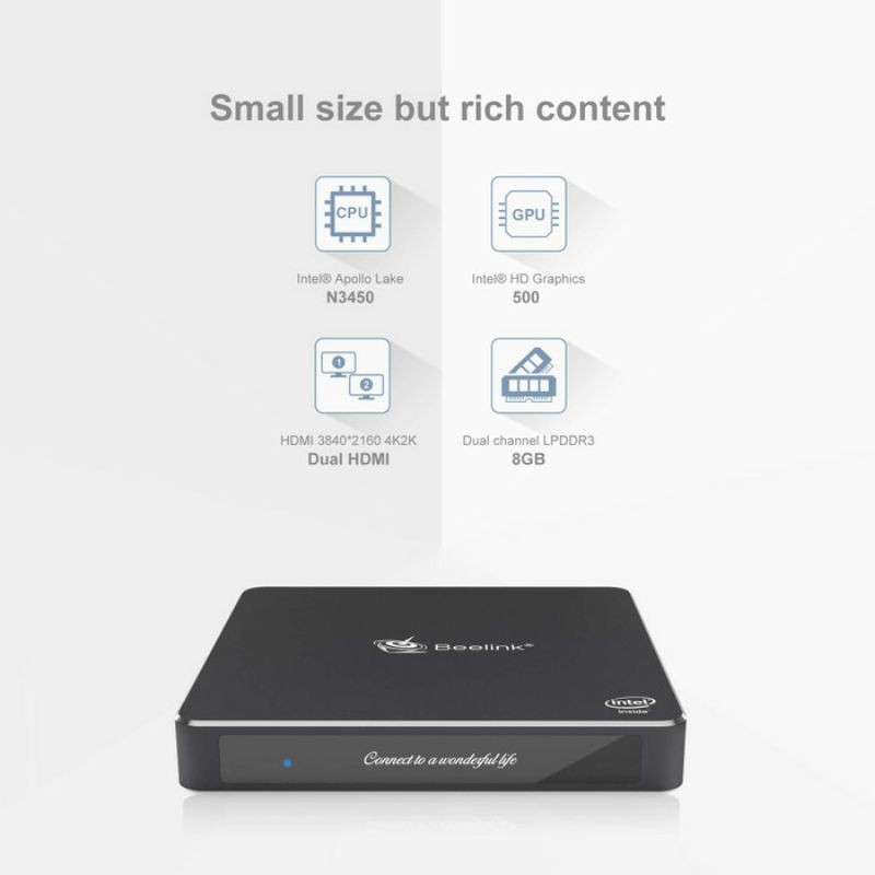 Mini PC Beelink Gemini T34 8/256GB SSD Windows 10 WIFI HDMI 4K USB 3.0