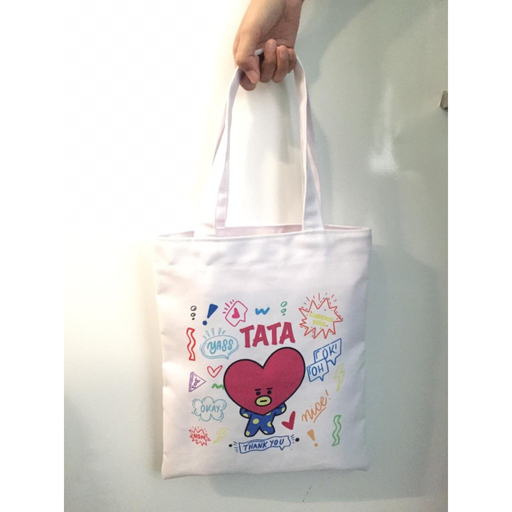 Totebag Kanvas Tata / Tas Tata BT21/ Totebag Tata / Tas BT21/ Tote Bag BT21