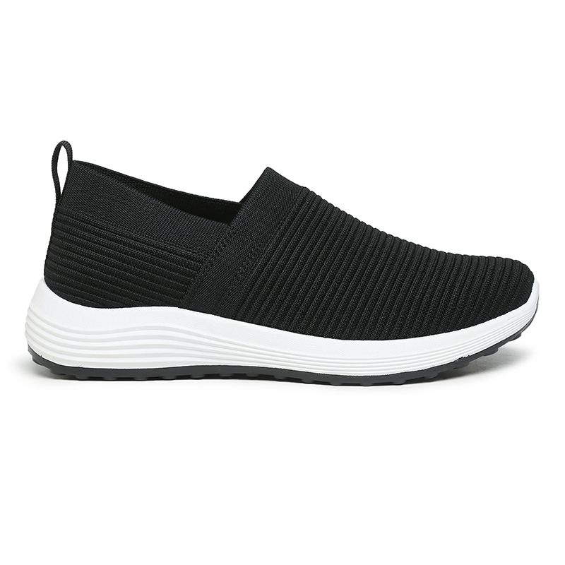 [GROSIR][COD] SEVEN_DAY SEPATU RAJUT SLIP ON WANITA OLAHRAGA TANPA TALI SPORT SHOES HITAM A-667