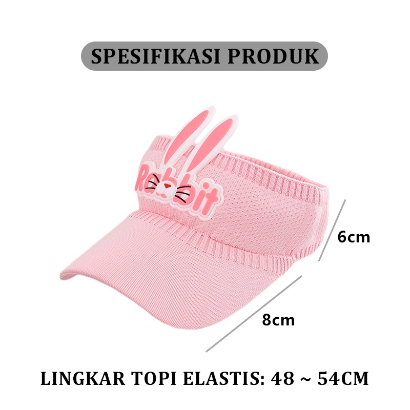 Topi Anak Rajut  Anti Uv Topi Sport Anak Perempuan Visor Pantai Lucu Kelinci Motif Baseball Topi