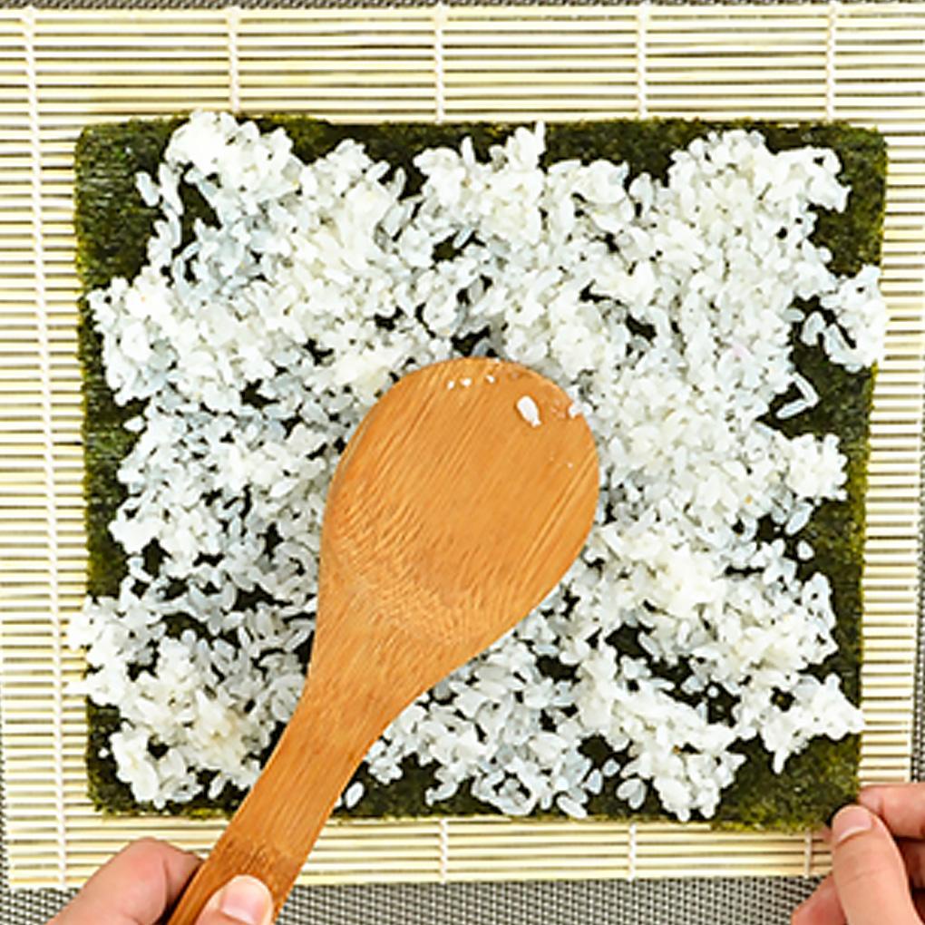 Alat Pembuat Sushi Tikar Penggulung Sushi Dengan Sendok Bambu Sushi Roller Pad Rolling Mats Rice Paddle Tools Kitchen DIY Aksesoris
