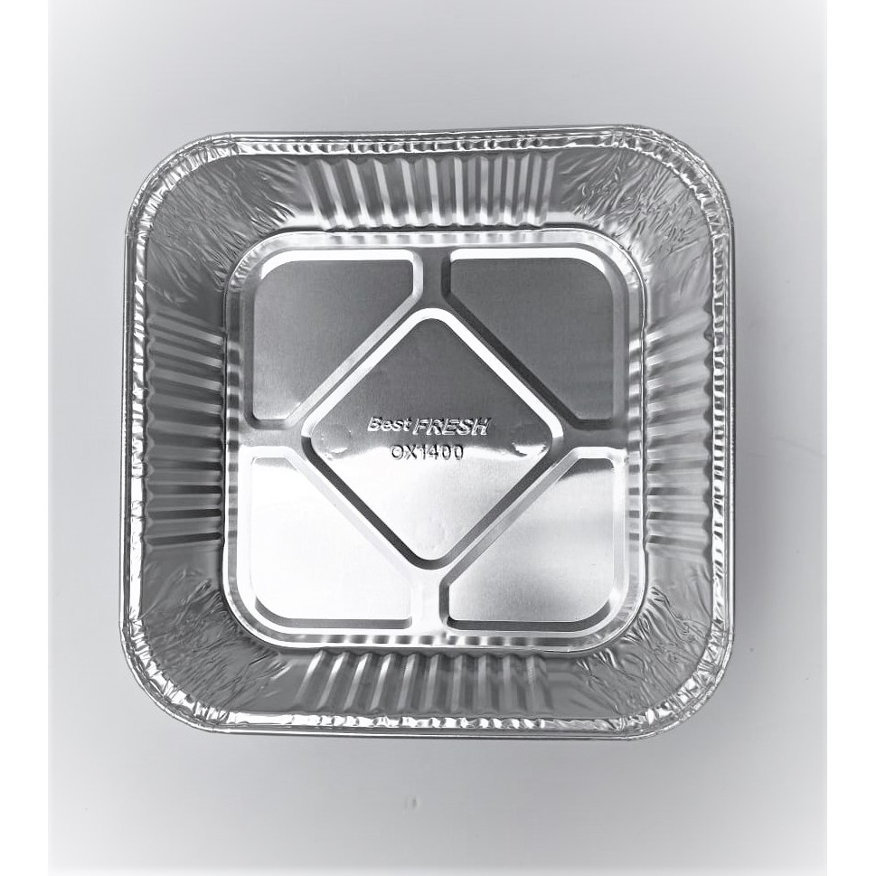 20 pcs Alumunium Foil Tray OX 1400 Tutup Wadah 20 pcs Alumunium Foil Tray OX 1400 Tutup Wadah