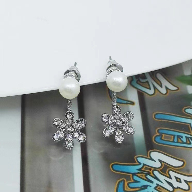 ★ODS★ FA76 Anting Tusuk Motif Bunga  Diamond Fashion Korea Aksesoris Murah