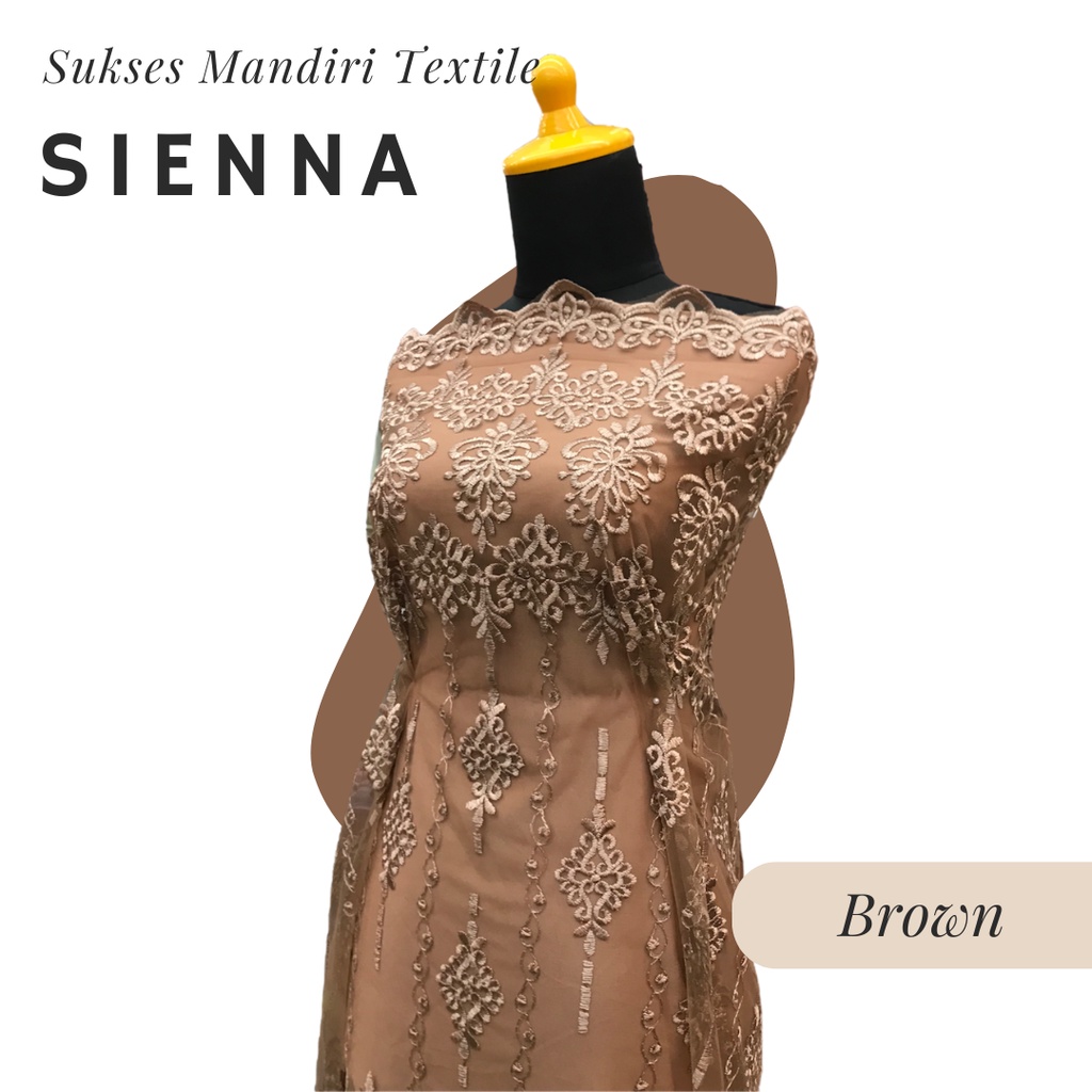 [SIENNA] Brokat Brukat Tile Joko Tribal Sumba Premium Mewah Warna Coklat Brown Mocha Milo | Harga ½ 