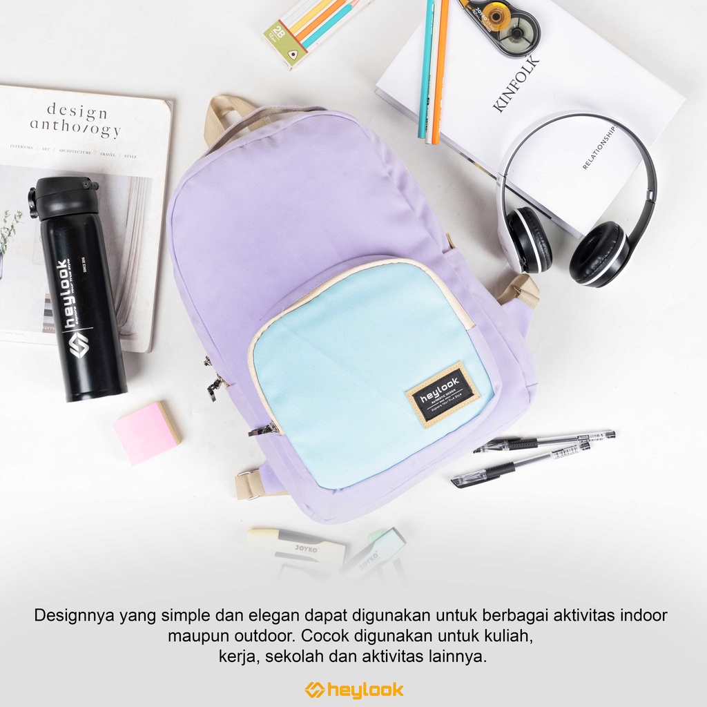 TAS RANSEL SORA TAS LAPTOP WATERPROOF WANITA TAS SEKOLAH HEYLOOK