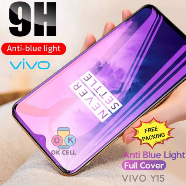 TG Anti Blue Light VIVI Y15 Full Layar Tempered Glass Blue Ray Radiasi Screen Protector Premium