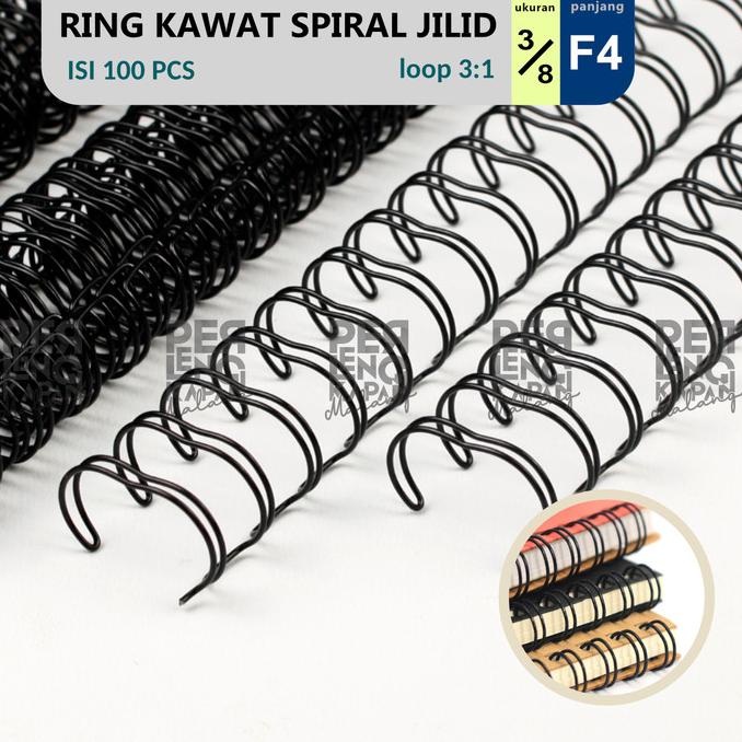 

[BISA COD] Ring Kawat Spiral Jilid 3/8 F4 Spiral Wire 3/8 F4 3:1 38Lobang