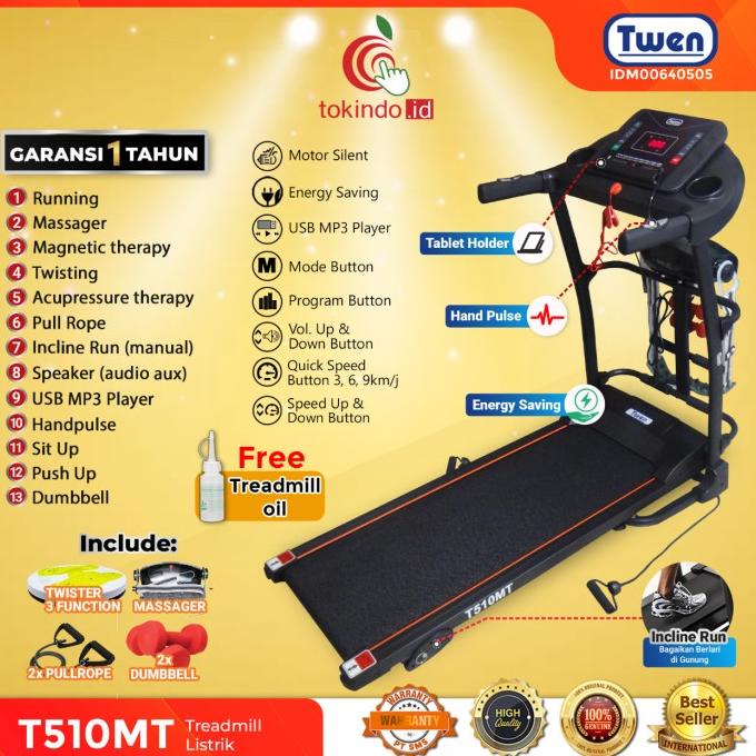 Treadmill Twen T510Mt / Treadmill Listrik / Treadmill Elektrik Terbaru