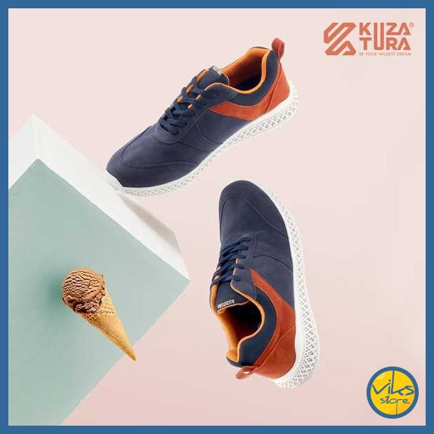 Sepatu Sneakers Olahraga Pria Cowok Tali Style Casual Distro Kuzatura Original Suede Lokal Premium Elegan