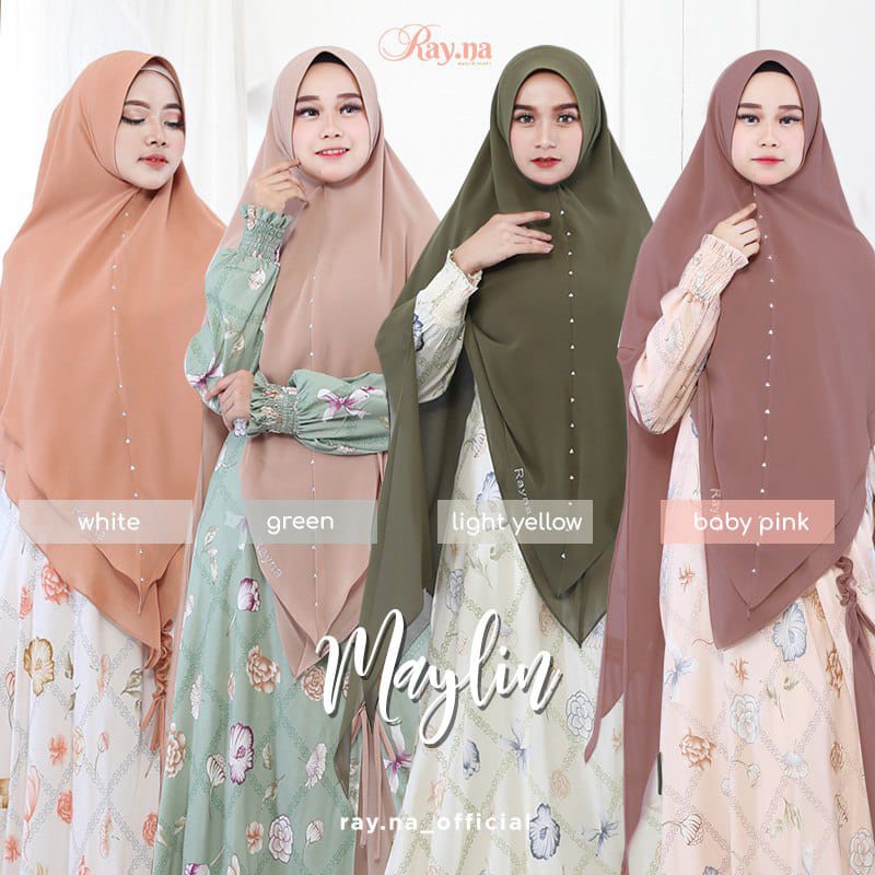 Gamis syari maylin by ray.na / rayna set khimar / gamis set hijab rayna / gamis rayna original
