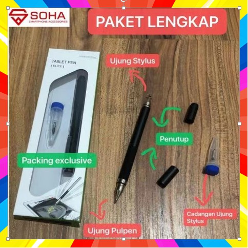 STY-014 2 in 1 Stylus &amp; Pencil Tulis Ujung Universal Iphone Android - PAKET STYLUS SJ