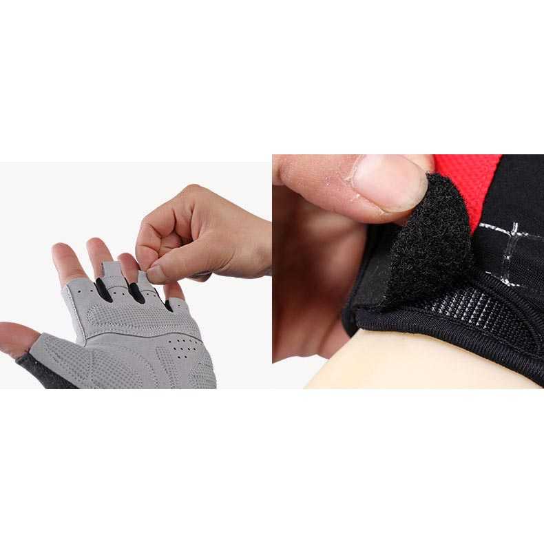 Sarung Tangan Half Finger Anti-Skid / Sarung Tangan Setengah Jari Pria Wanita Motor Anti Alip Kulit / Sarung Tangan Motor Sepeda Gowes Keren Sunmori Touring Hiking Original Asli Anti Pengap Touch Screen / Sarung Tangan Olahraga Gym Tebal  Murah Original