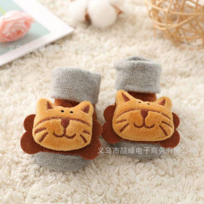 Kaos kaki bayi boneka 3D animal anti slip prewalker