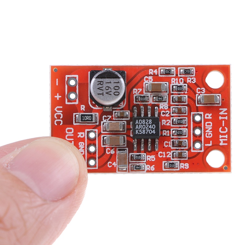 {LUCKID}AD828 stereo dynamic microphone preamplifier board mic preamp DC 3.7V-15V 12V