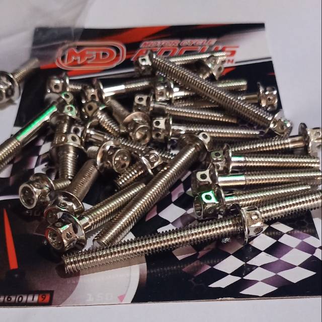 baut probolt  ninja R/ninja RR blok mesin probolt crome