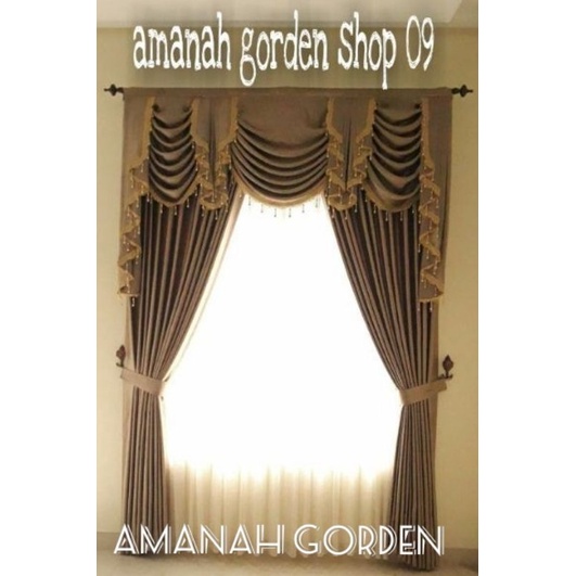 gorden pintu poni gelombang mewah sepanyol Gorden jendela mewah ukuran 100/300cm