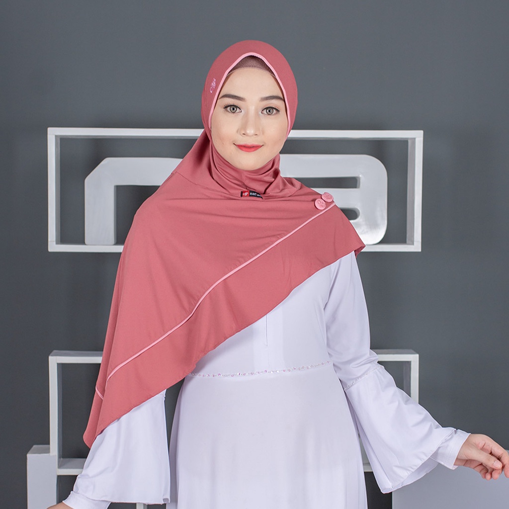 Jilbab Instan Bergo Nafisa ADELIA | Hijab Instan Bergo Segitiga Samping Kerudung Premium Bergo PAD