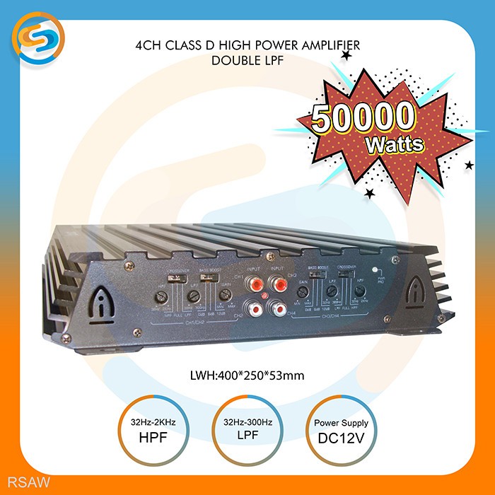 POWER AMPLIFIER 4 CHANNEL CLASS D 50000WATTS RSAW