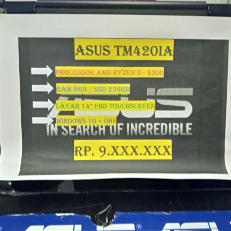 ASUS TM420IA RYZEN 3 4300U 8GB SSD 256GB