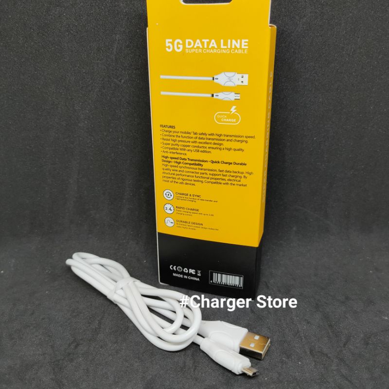 Kabel Data Realme 2.4A Fast Charging Micro USB 5G Data Line Quick Charge