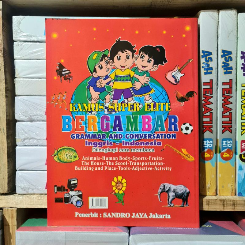 Buku Kamus Bahasa Inggris Bergambar : Super Elite Grammar and Coversation Inggris - Indonesia