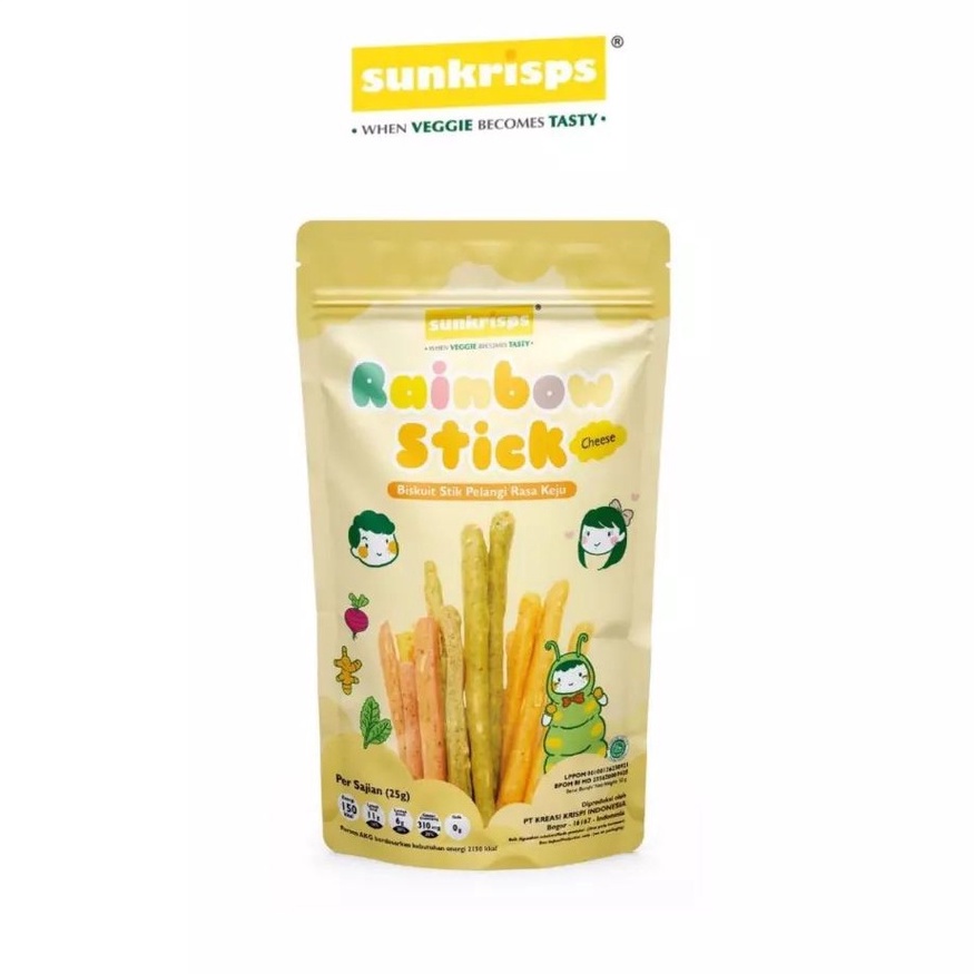 Sunkrisps Rainbow Puff 50gr / Soes Anak / Snack Bayi / Snack Anak Sunkrisps Rainbow Stick Cemilan Ba