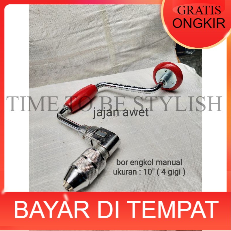 bor engkol 10 inch - bor tangan manual - bor engkol manual - mesin bor putar manual