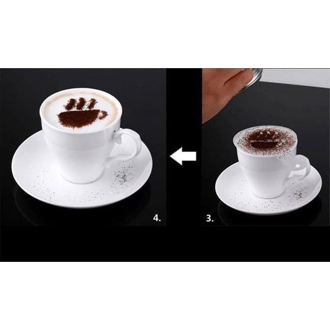 16set cetakan kopi coffee printing cappuccino latte mold model barista