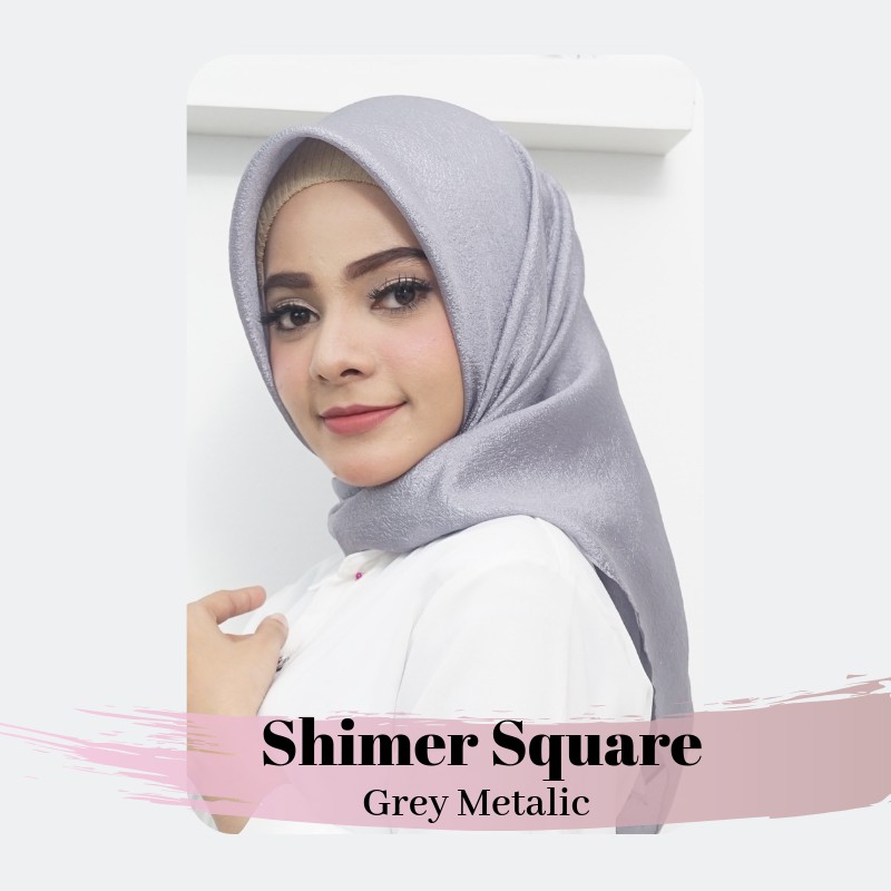 Segi Empat Organza Shimer/Hijab Pesta/Segi Empat Glowing