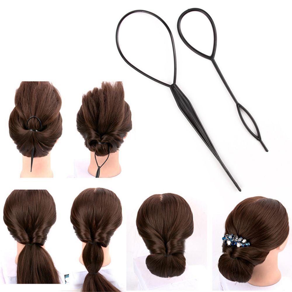 Needway  Crochet Braids Hair 2pcs/set Magic Home Use Ponytail Creator Hairstyle Alat Aksesoris Penata Rambut Untuk Kuncir Ponytail